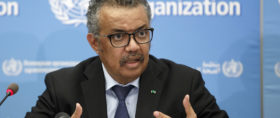 Tedros Adhanom Ghebreyesus, Director General of the World Health Organization (WHO), informs to the media about the update on COVID-19