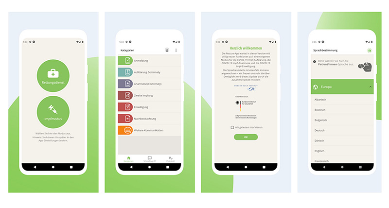 Die App ermöglicht den Zugang zu relevanten Informationen zu verfügbaren COVID-19-Impfstoffen über eine interaktive Darstellung von Text oder Gebärdensprache auf dem Smartphone oder Tablet.