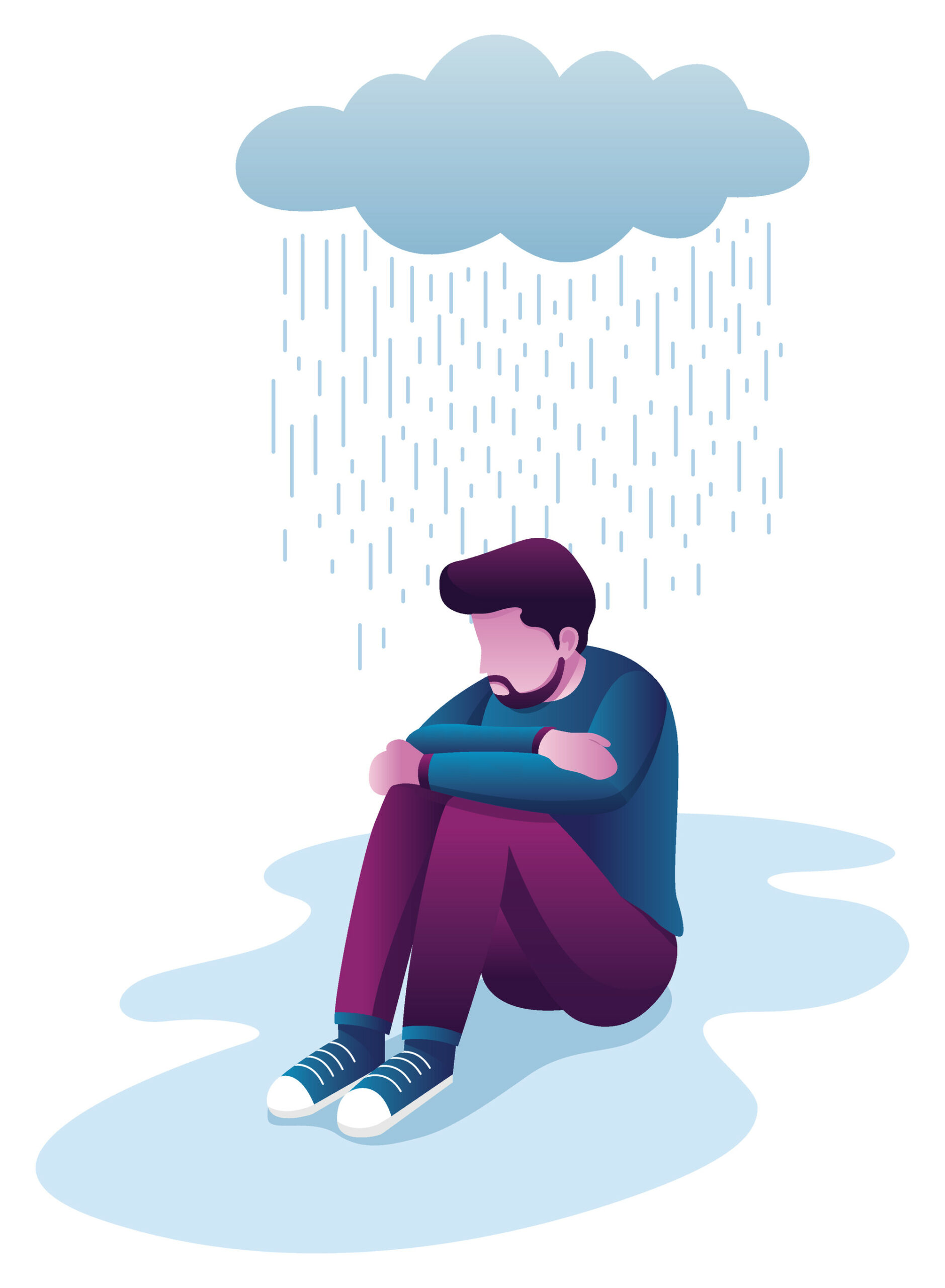 Illustration, Regen, Depression