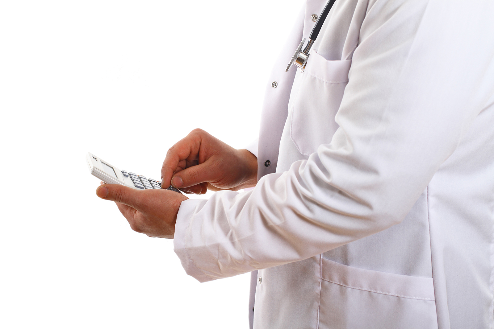 Arzt bedient einen Tablet-PC